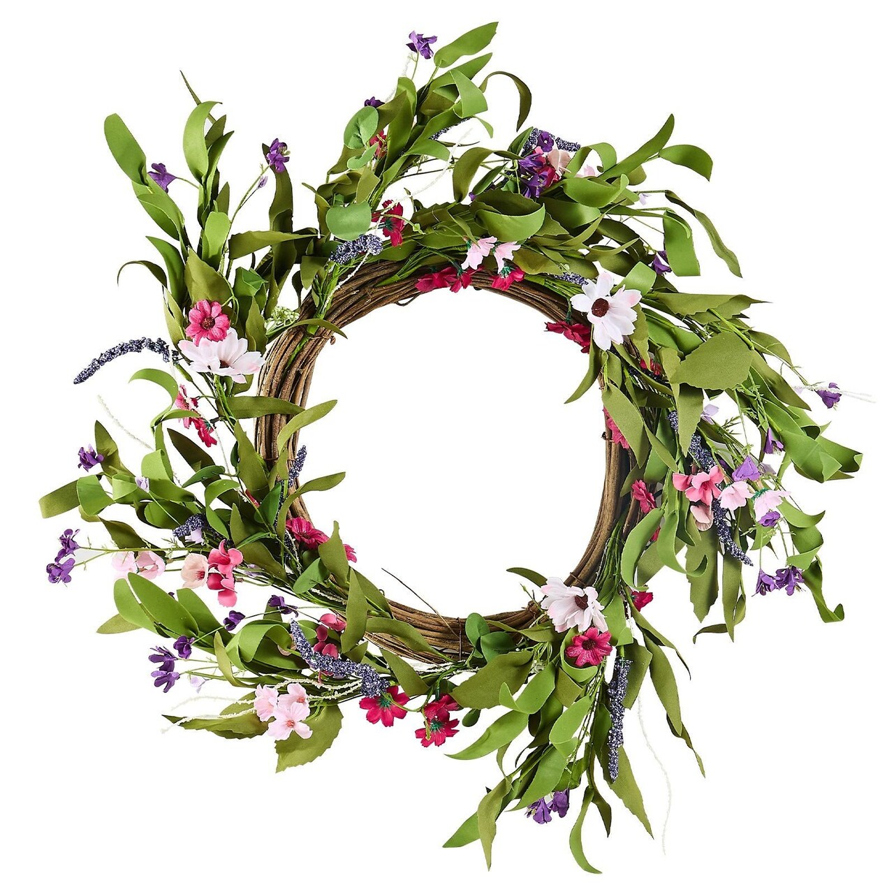 Edge Collection-22"-Multicolour-Lifelike Floral Wreath for Year-Round Decor-1 PCS